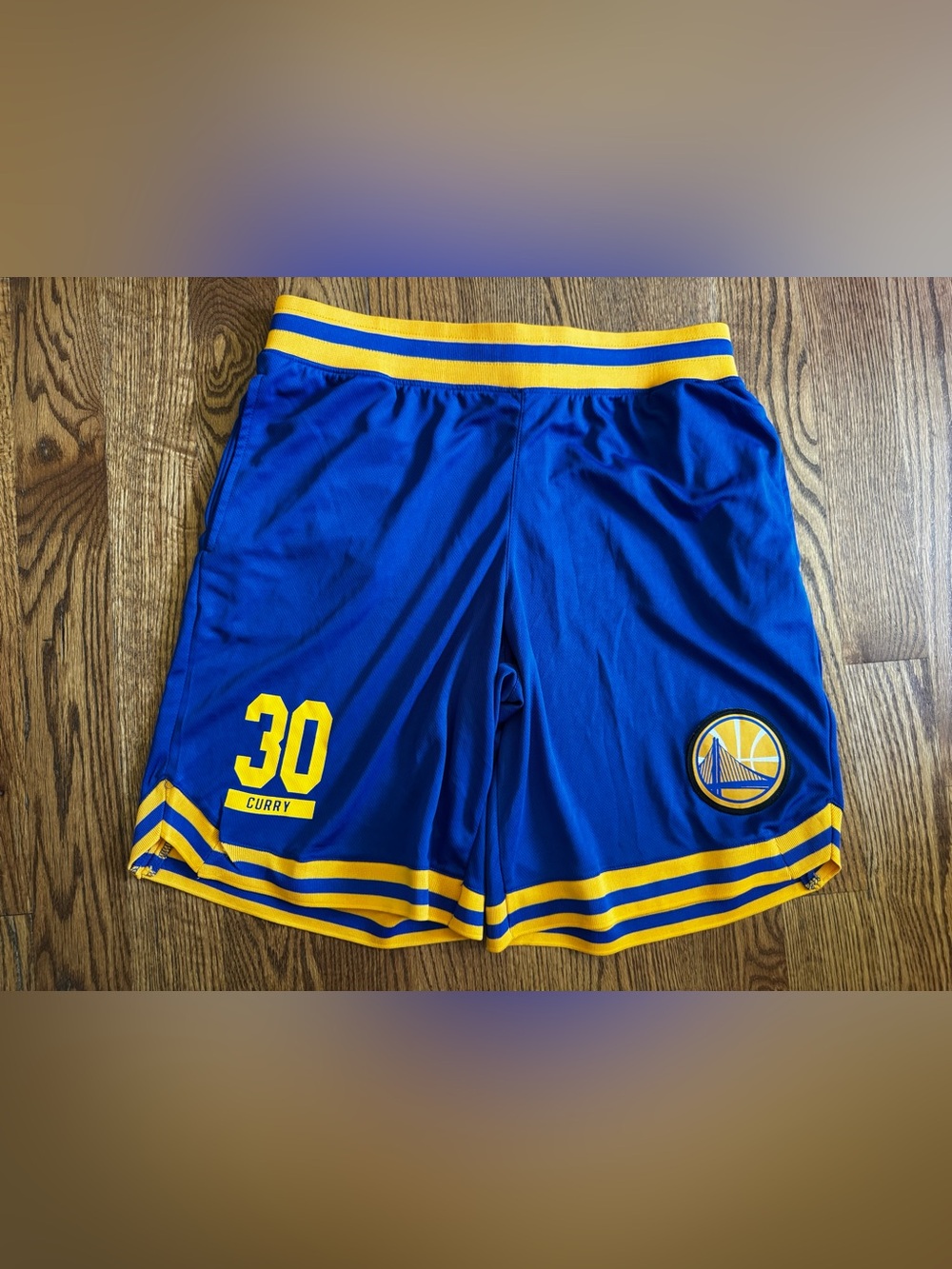 NBA Steph Curry #30 Golden State Warriors Blue Basketball Shorts Men’s Lg